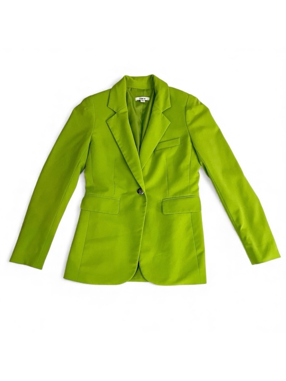 BAR III Women's Stretch Single-Button Long Sleeve Lime Green Blazer Size XS